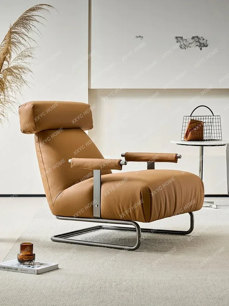 AA Italian minimalist sofa chair leisure single balcony leather home cafe negotiation reception room