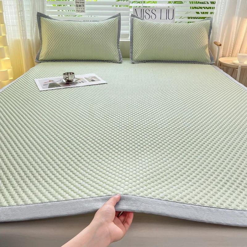 Cool feeling bean cooling mat, ice bean solid color air conditioning mat, double-layer summer mat.