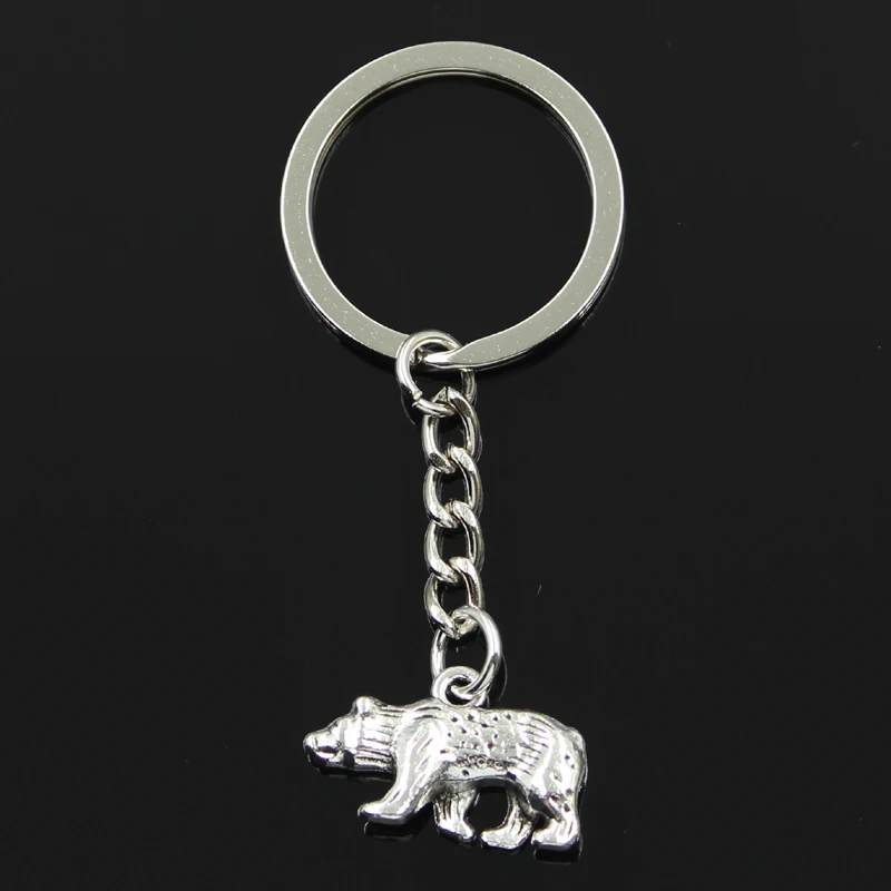 جديد الموضة المفاتيح 24x15 مللي متر الدب القطبي كاليفورنيا المعلقات DIY بها بنفسك الرجال المجوهرات سيارة مفتاح سلسلة حلقة حامل تذكارية للهدايا