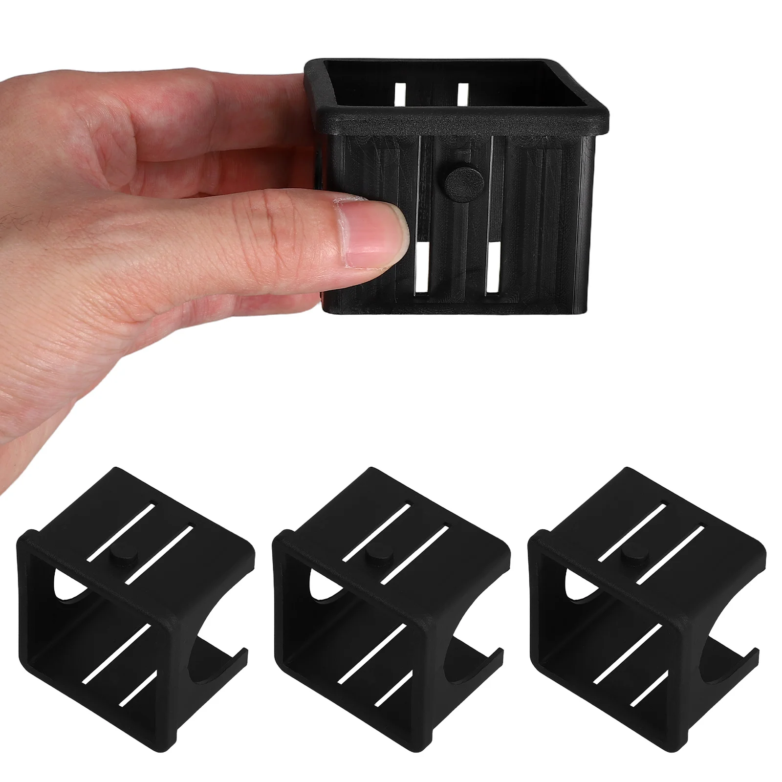 

4 Pcs Hollow Square Tube Slide Sleeve Bushing Black Fitness Equipment Accessories Workout Machine Tubes Protector Gym Training