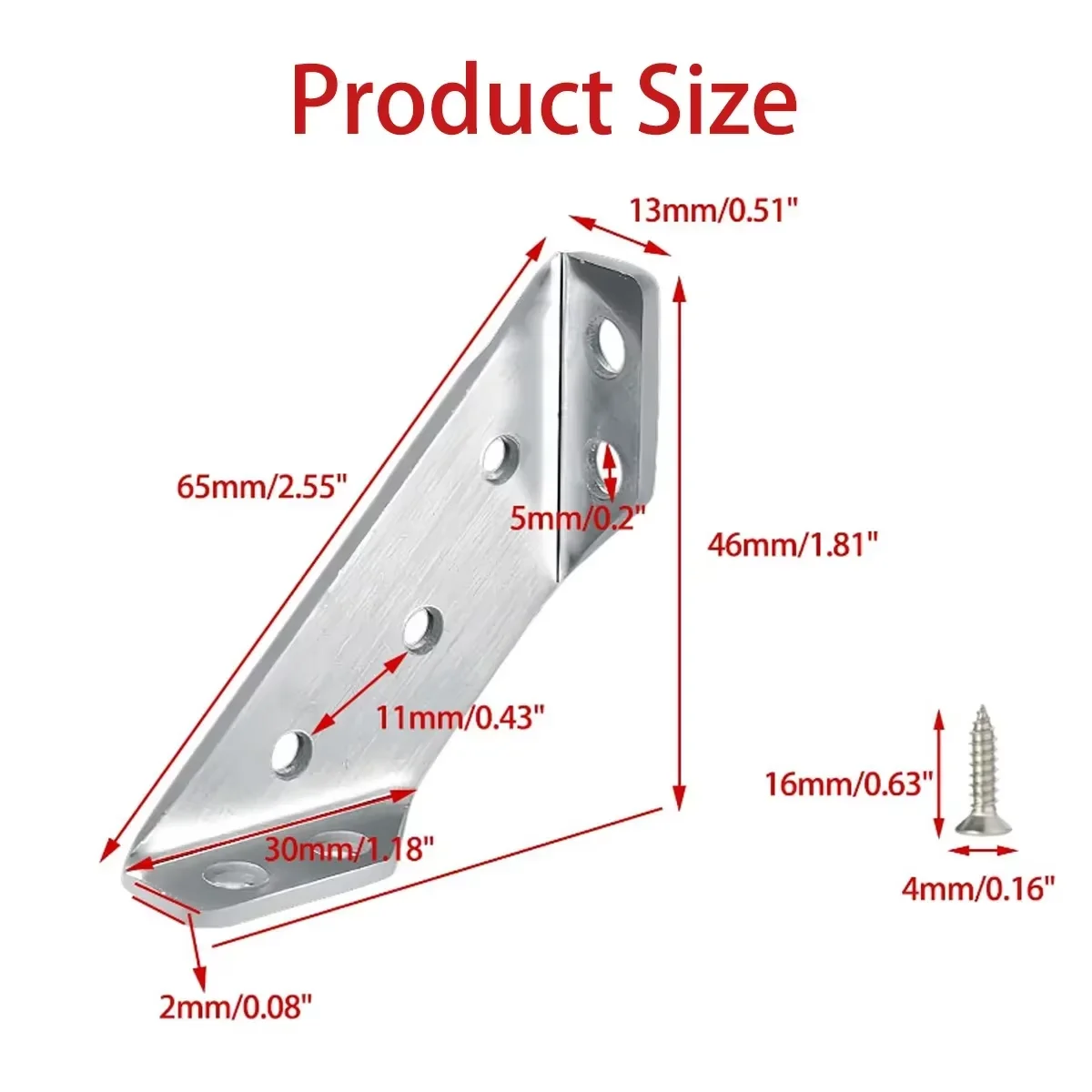 20PCS Corner Brackets with Screws Stainless Steel Angle Bracket For Wood Furniture Corner Connector Corner Brace