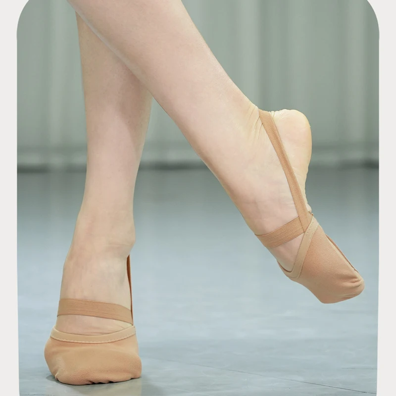

Girls Ballet Shoes Soft Soled Elastic Half Shoes Ballroom Artistic Gym Shoes Women Rhythmic Gymnastics Elastic Dance Shoes