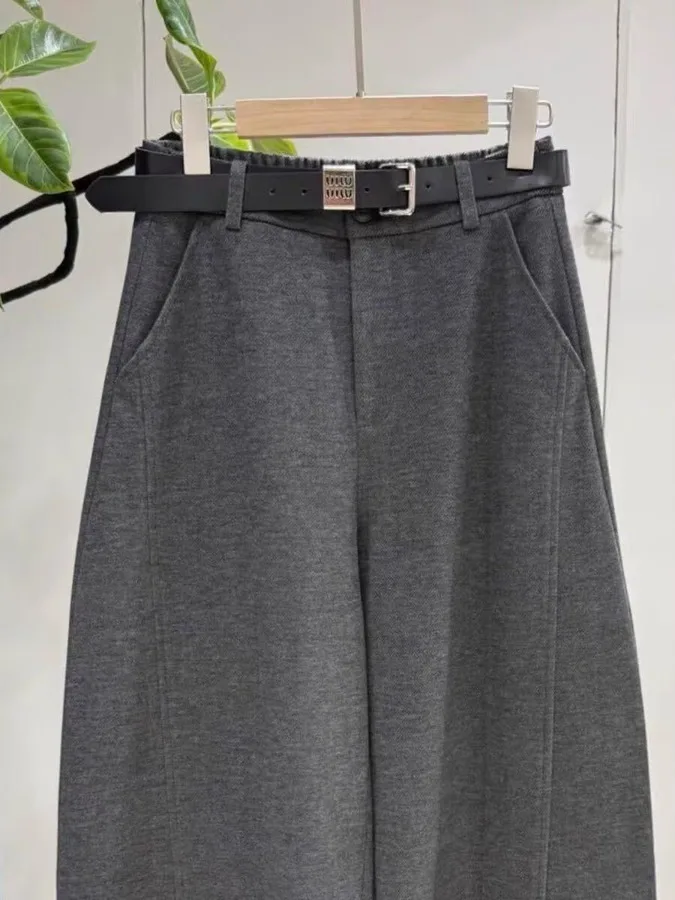 Faionable عارضة الحريم السراويل النسائية على Sle دعوى السراويل الشتاء تصميم جديد فضفاض التخسيس الدافئة مرونة الخصر عالية الخصر #2