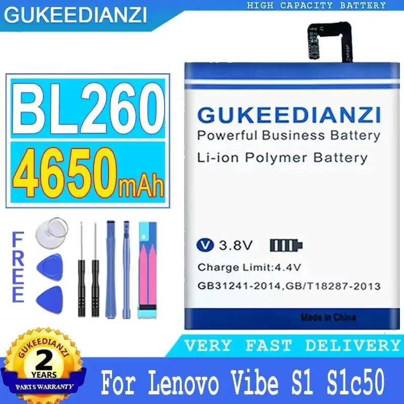 

4650Mah Mobile Phone Battery For Lenovo Vibe S1 Lite S1la40 BL260 Long-Lasting