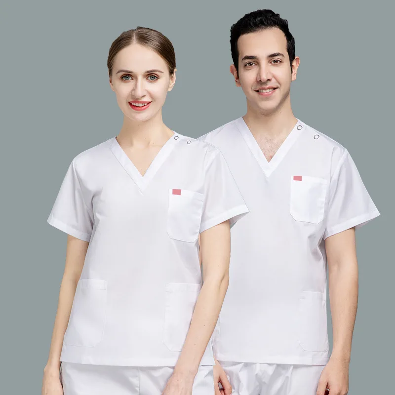 Nurse Uniform Summer Thin Short Sleeve Two-Piece Set For Women Blue Dental Cosmetic Plastic Surgery Hospital