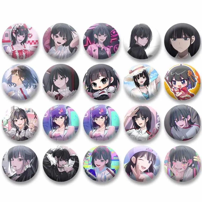

Creative Anime Figure Qiao Ling Pins Cartoon Girl Brooch Bag Clothes Lapel Pin Link Click Badge Jewelry Gifts for Kids Friends