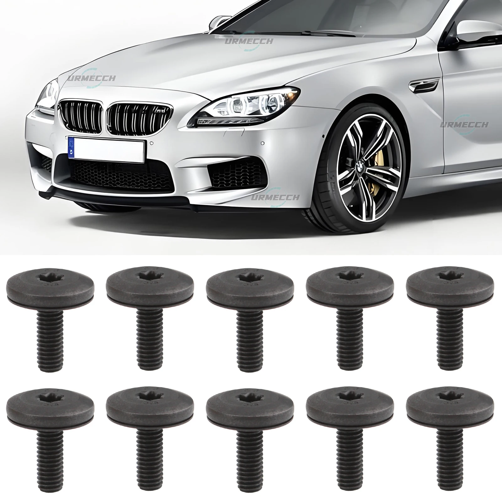 T30 Torx 헤드 볼트, BMW 1, 3, 5, 6 시리즈용, 헤드라이트 장착 볼트 나사 07146959923, 프론트 센터 어퍼 라디에이터 지지대 M6x18