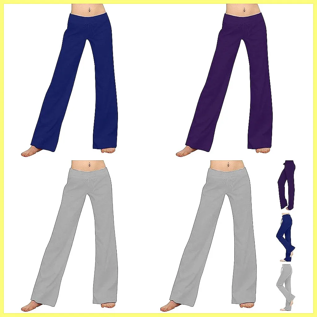 Women's Casual Wide Leg Sweatpants Fold Over Low Rise Flare Yoga Lounge Pants