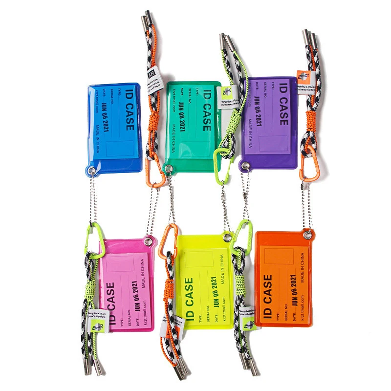 Card Holder Lanyard For Keys Fluorescent Color Key Chain Decorate Credential Holder