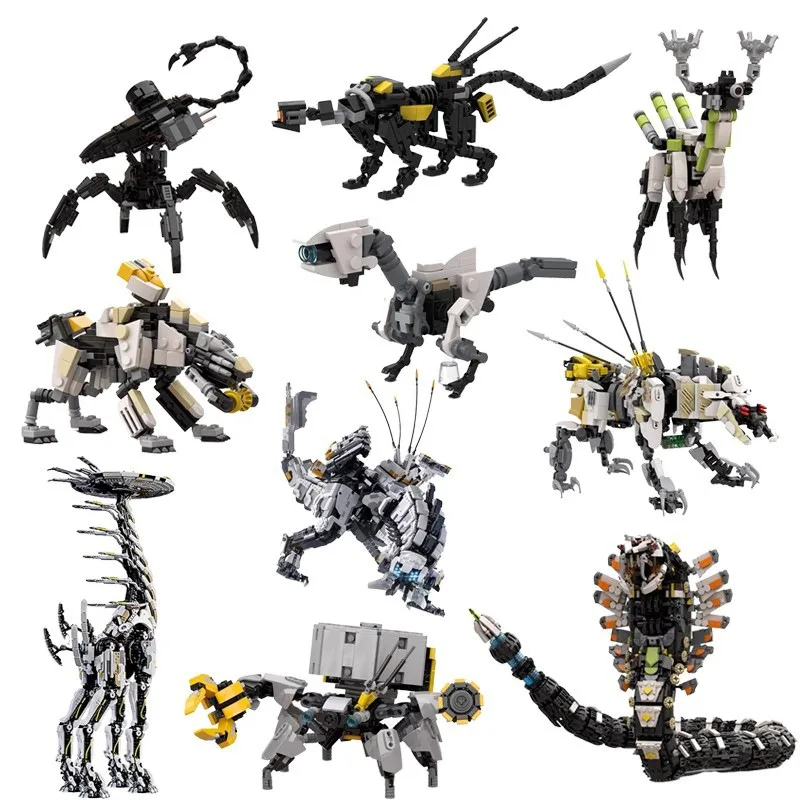 Hot Horizon Zero Dawned Robot Battle Machine Corruptored Eloy Archer Building Blocks Set Game Action Figures Model Bricks Toys