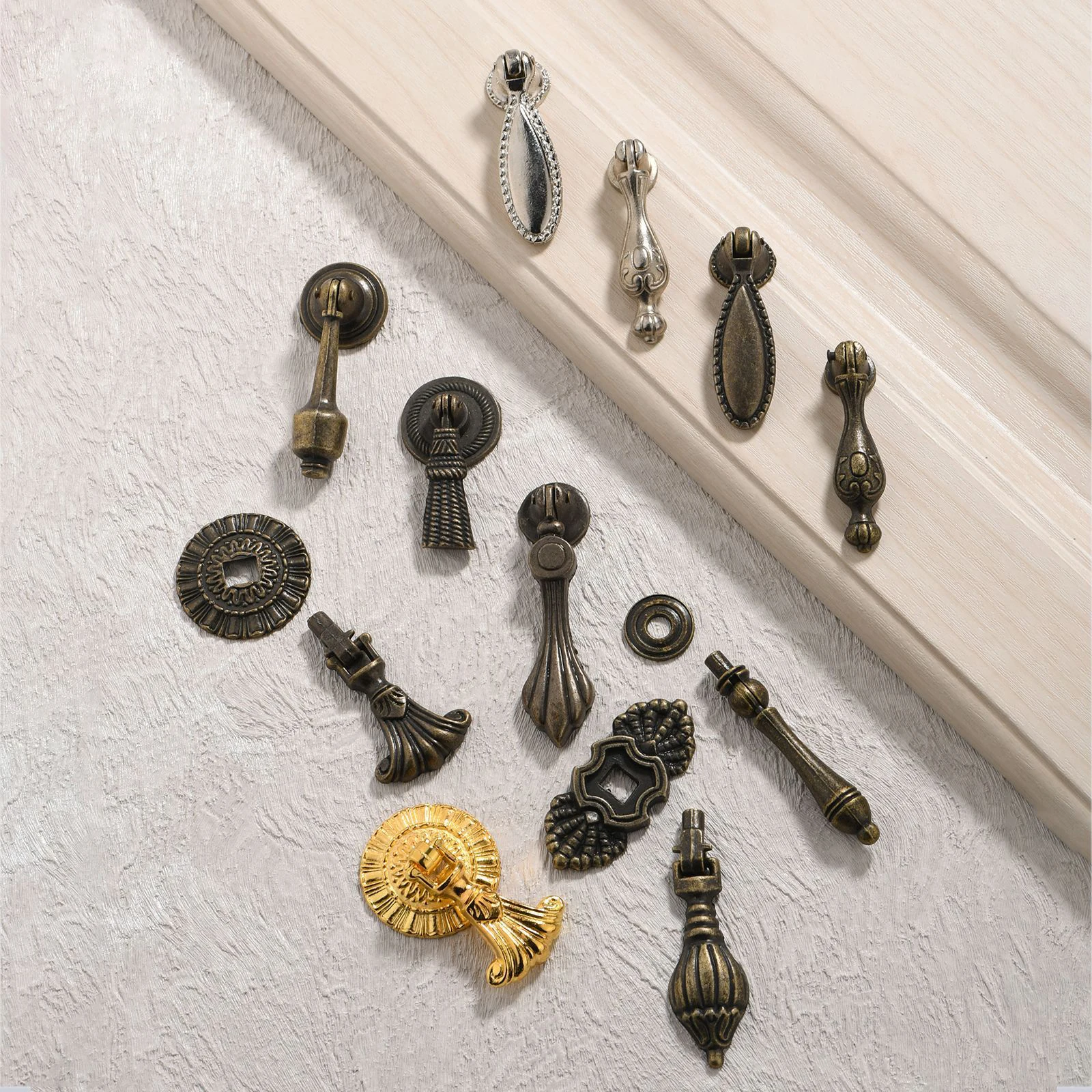 European Pastoral Single Hole Bronze Cabinet Door Wardrobe Antique Handle Zinc Alloy European Style Handle Door Handle