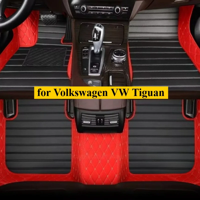 Custom Car Floor Mats for Volkswagen VW Tiguan All Model Pads Auto Accessories Carpet Coche Leather Foot Interior 2009-2023-2025
