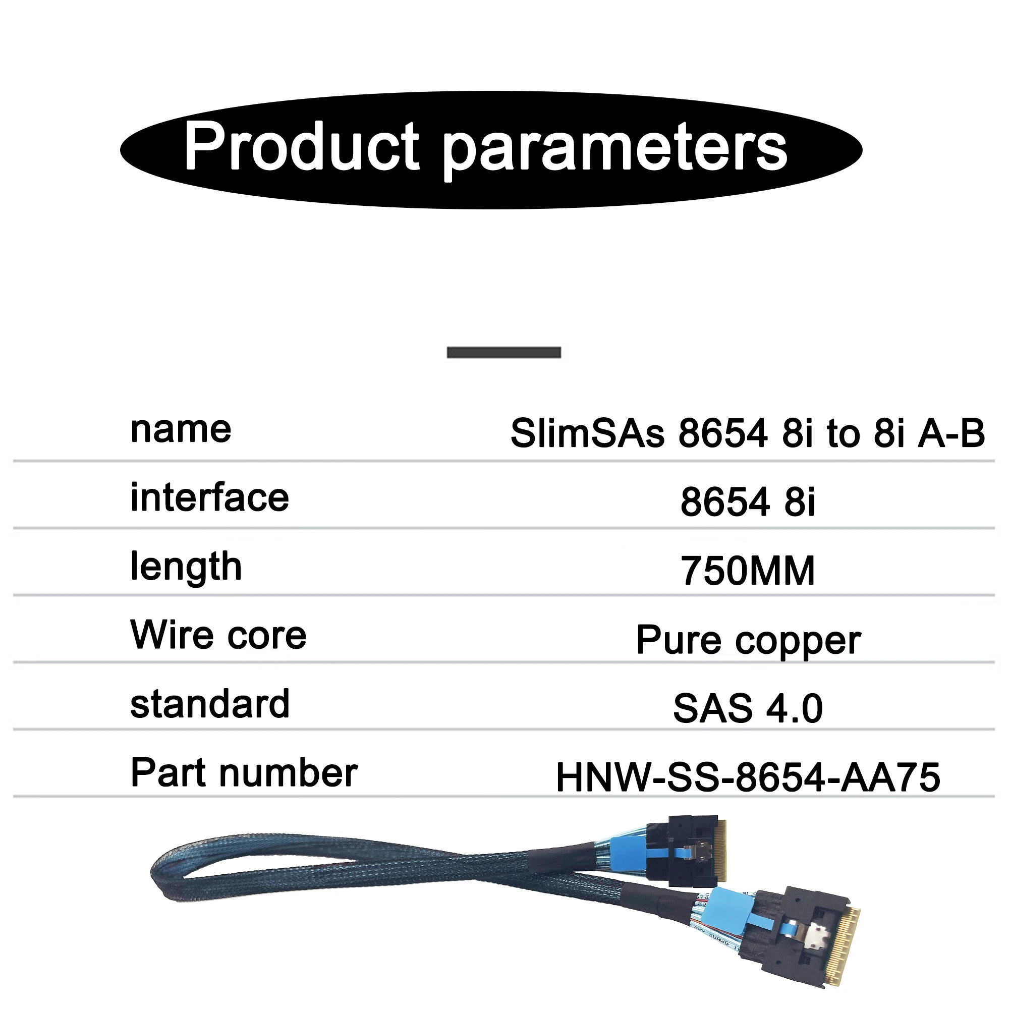 

8i PCIe 5.0 High-Speed Crossover Cable to 8X Male to Male 32Gbps Connection Cable NVMe GEN