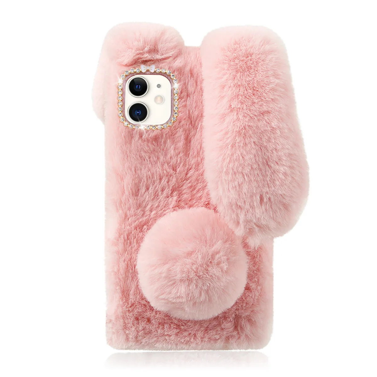Phone Shell Compatible 12 Mini 5.4 Soft Bunny Ear Warm Cover Mobile Protective Cell Phone Case Winter 12 Mini view 2