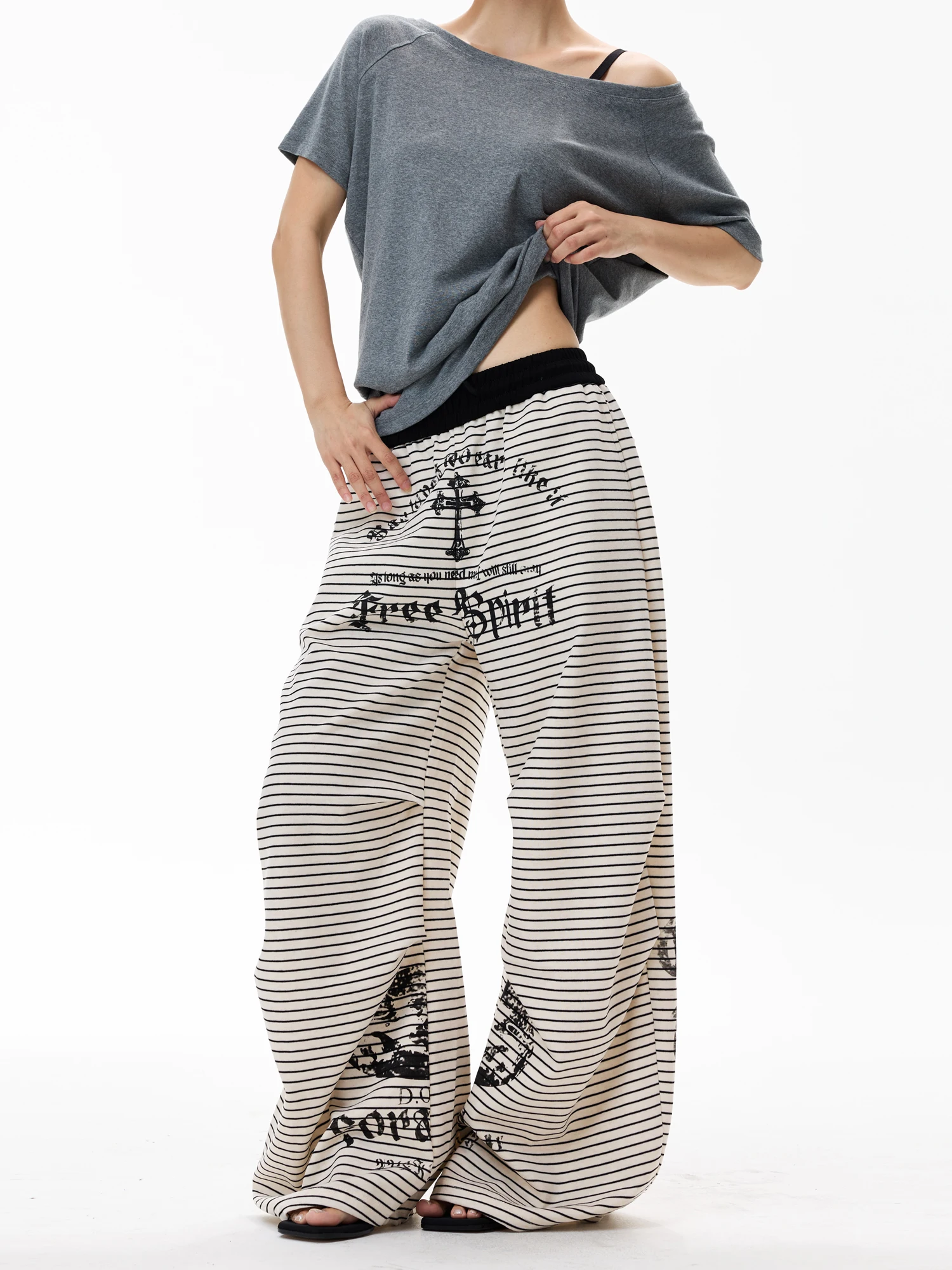 Yeboun American Style Casual Pants Men Women Summer Vintage Street Loose Wide Leg Pleated Pants Couple Knife Blade Pants
