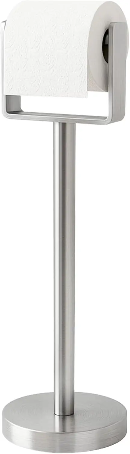 

Toilet Paper Holder Free Standing, Stainless Steel Toilet Paper Stand, Weighted Base Floor Tissue Roll Holder for Bathroo