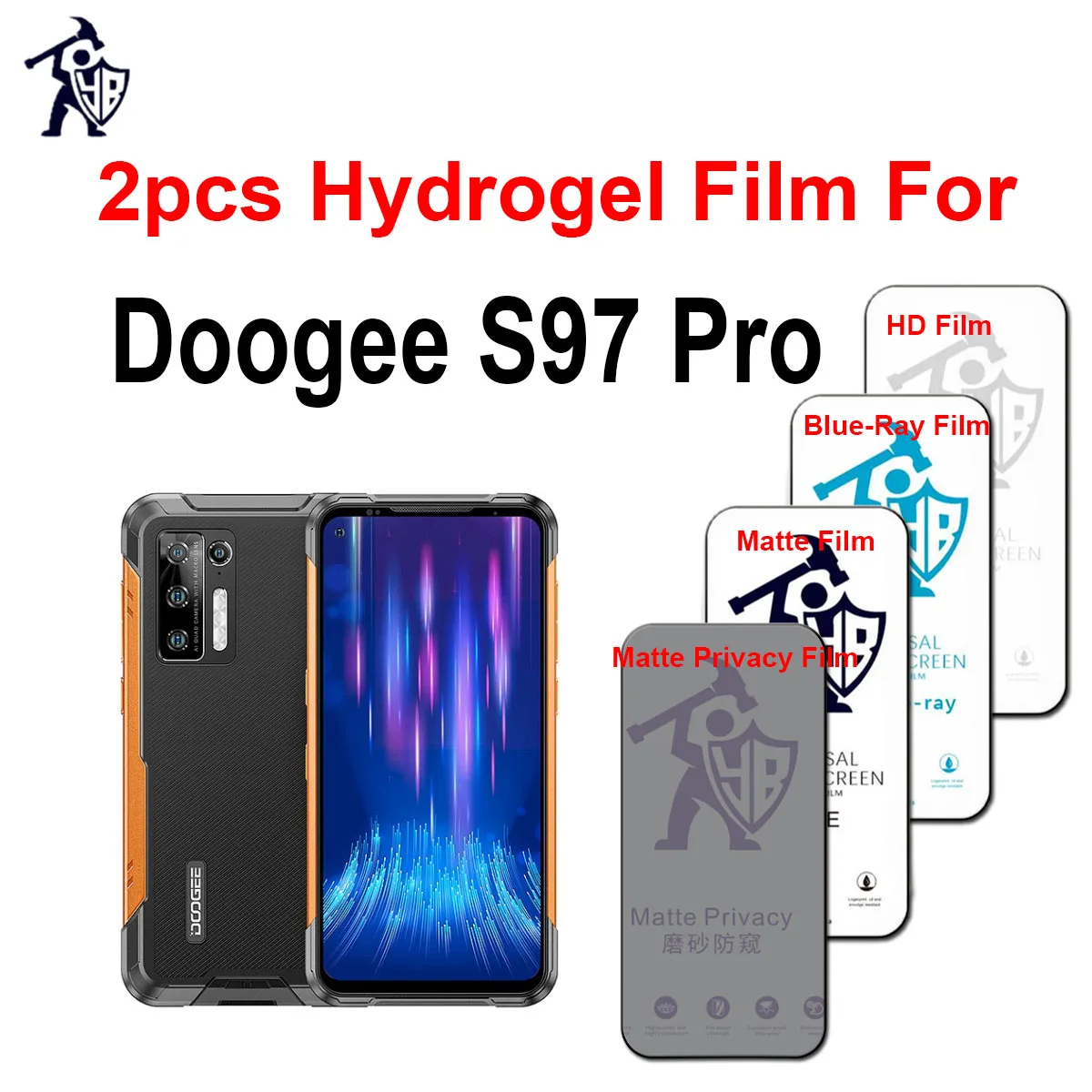 2pcs Matte Hydrogel Film For Doogee S97 Pro HD Screen Protector For Doogee S98 Original Frosted/Blueray/Privacy Film Not Glass