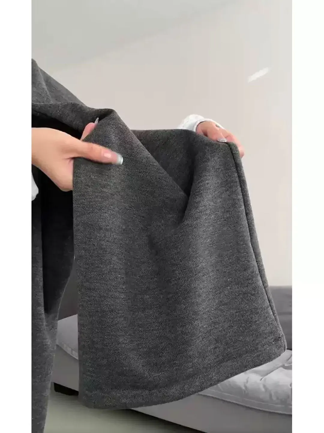 Pantalones de Lana de Corte Recto para Mujer, Otoño Invierno, Nuevo Estilo, Cintura Alta, Pierna Ancha, Elegantes, Casuales