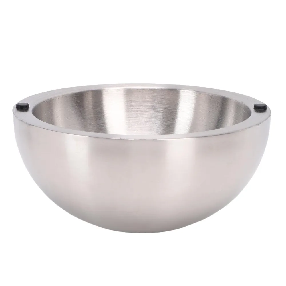 Rustless Steel Salad Bowl Smooth Polished Anti Slip Mixing Bowl Practical Round Wide Opening Food Serving Bowl Food Arrangement