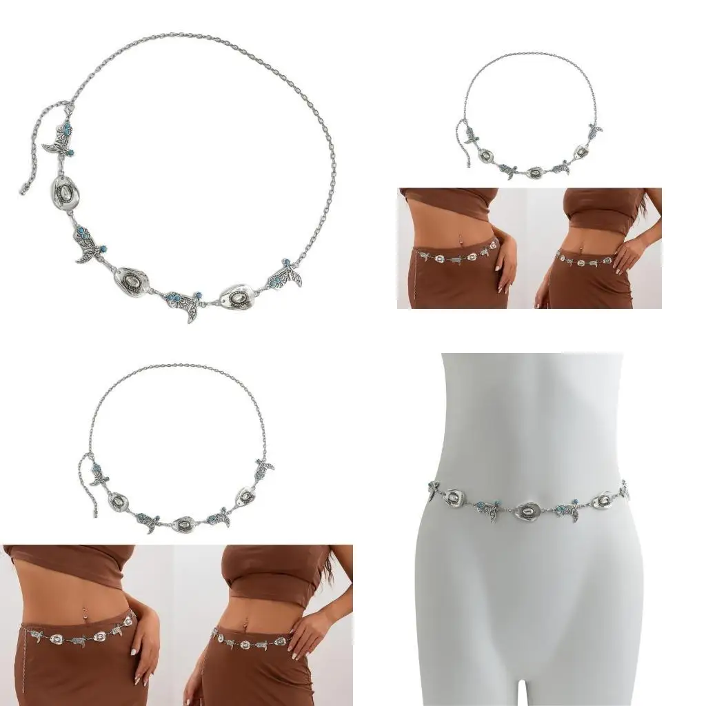 

39BD Body Chain for Suit Skirt Jeans Body Jewelry for Women Hot Girls Stylish Chain