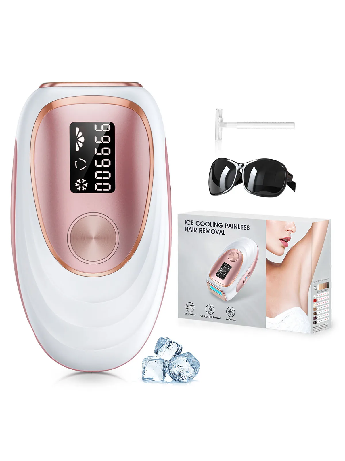 999900 Flashes IPL ICE Cold Epilator Portable Laser Hair Removal LCD Display Painless Permanent Hair Remove Bikini Trimmer