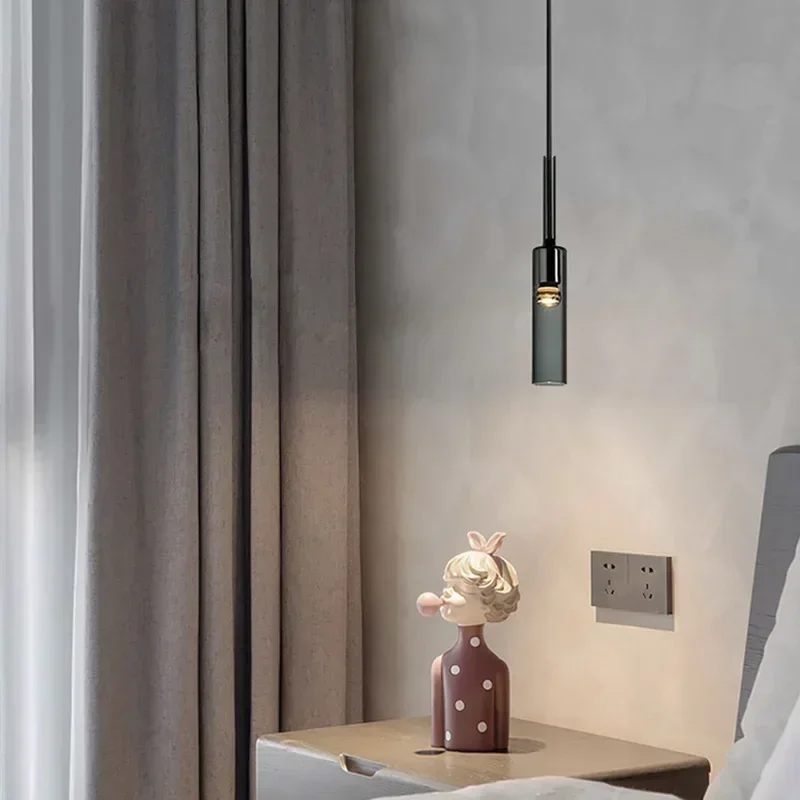 Nordycki minimalistyczny sufitowy szklany żyrandol LED salon lada barowa sypialnia lampka nocna lampa wisząca Home Decor oprawy oświetleniowe