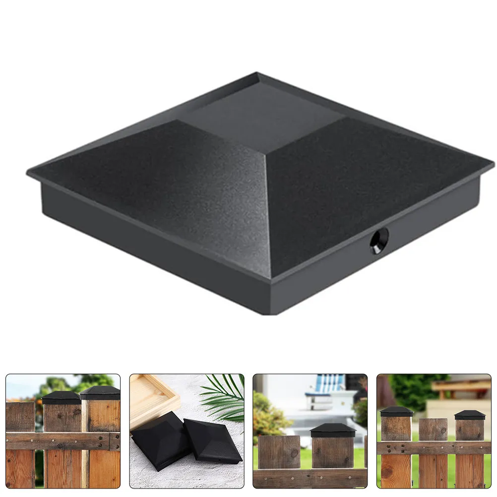 

6Pcs Sleek Plastic Fence Post Caps Easy Install Outdoor Fence Toppers Weatherproof Wood Aging Prevention Garden Lawn Decoration