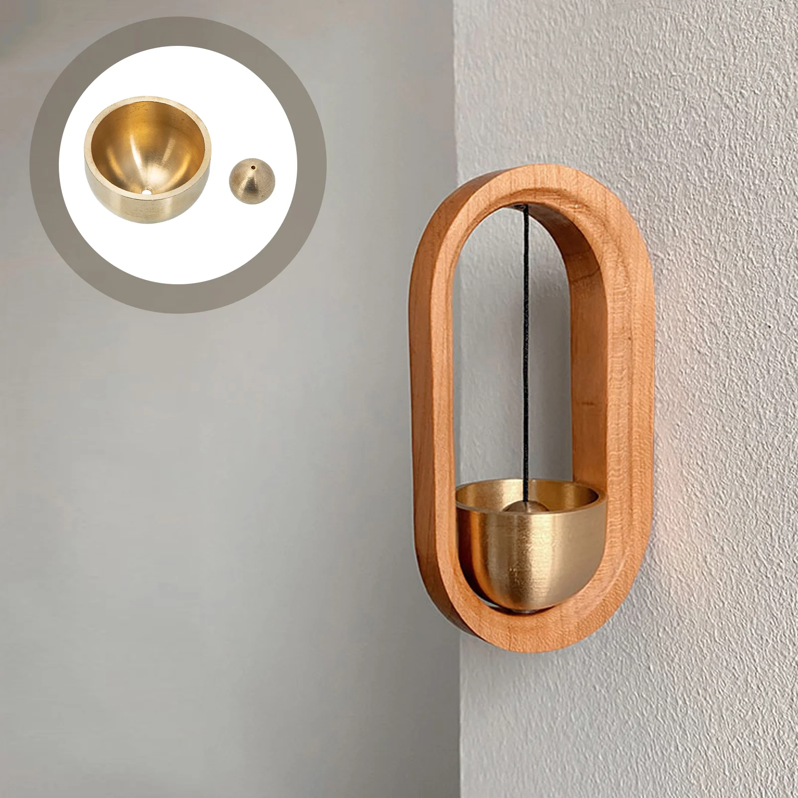 

Wireless Doorbell Chime Dopamine Vintage Wall Clock Japanese Wind Accessory Wall-mounted Golden Copper