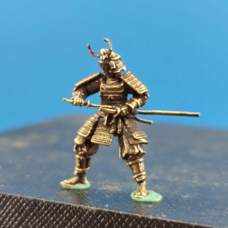 Metal Brass Costume Ghost-Face Samurai Action Figures Miniature Ornament Accessories Micro-scene Desktop Figurine Model Toys