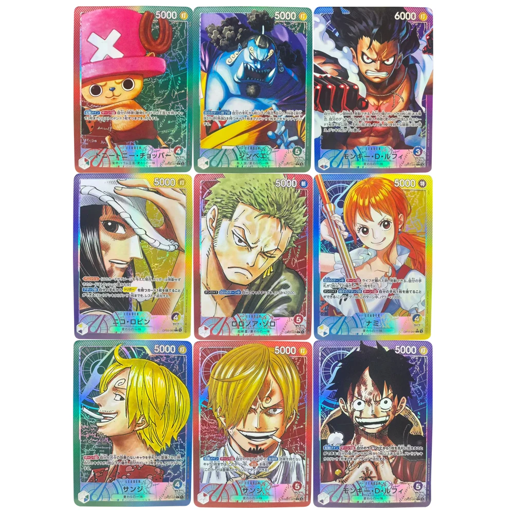 

9 шт./компл. Diy ONE PIECE японский Луффи Зоро Нами Робин Санджи OPCG флэш-карта самодельная классическая коллекционная карта аниме подарочная игрушка