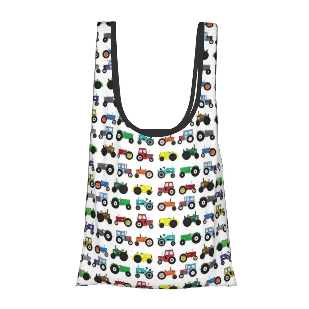 

Tractors Print Portable Tote Shopping Bags Reusable Shopper Bag Groceries Handbag Shoulder Bag