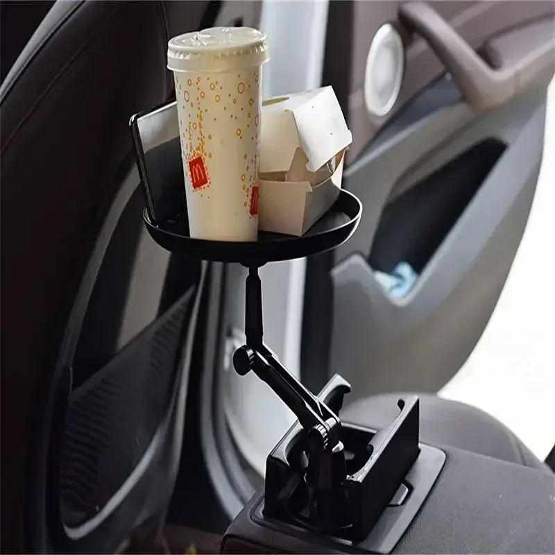 Portavasos giratorio de 360 ° para coche, caja de almacenamiento multiusos para alimentos y bebidas con Base de seguridad, accesorios interiores para coche
