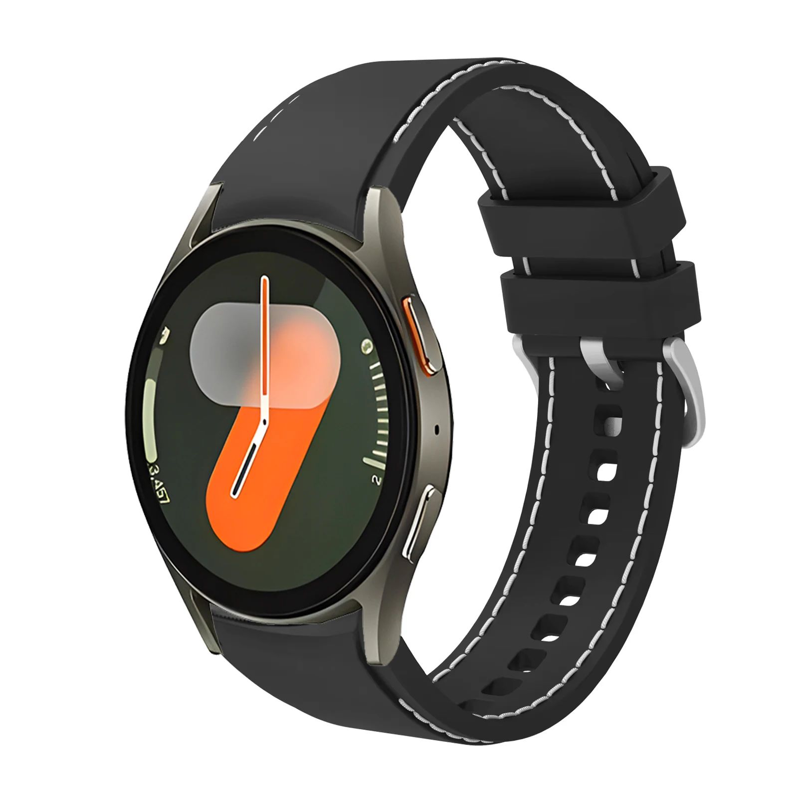 Silicone Strap For Samsung Galaxy Watch 7 6 5 4 40/44mm Sports Needlework Double Line Comfortable Correa Galaxy Watch 5 Pro 45mm