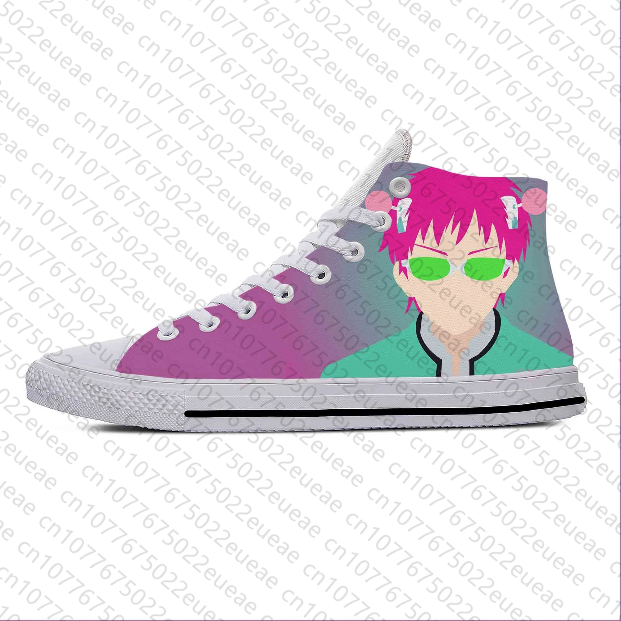 Saiki K Kusuo Japanese Anime Cartoon Manga Funny Casual Cloth Shoes High Top Lightweight Breathable 3D Print Men Women Sneakers