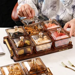 Household Dried Fruit Plate KTV Glass Fruit Tray Creative Pane Dried Fruit Dish Dim Sum Candy Box Snacks Placed on The Plate