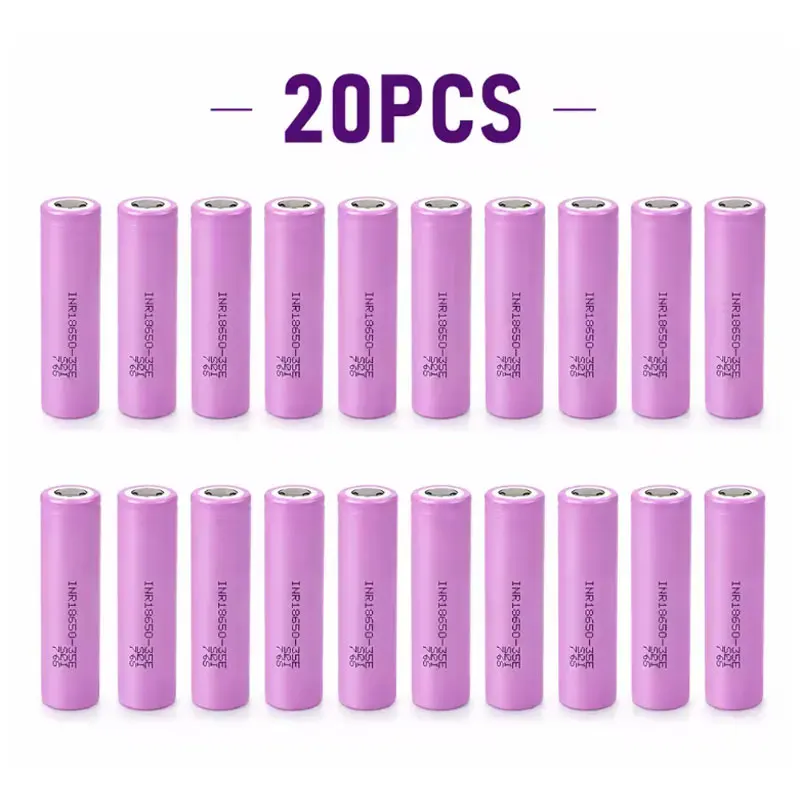 10 batterie al litio 18650 da 3500 mAh, 3,7 V, ad alta capacità, batterie di riserva esterne, 20 A, modello 35E INR 18650, per dispositivi elettronici.