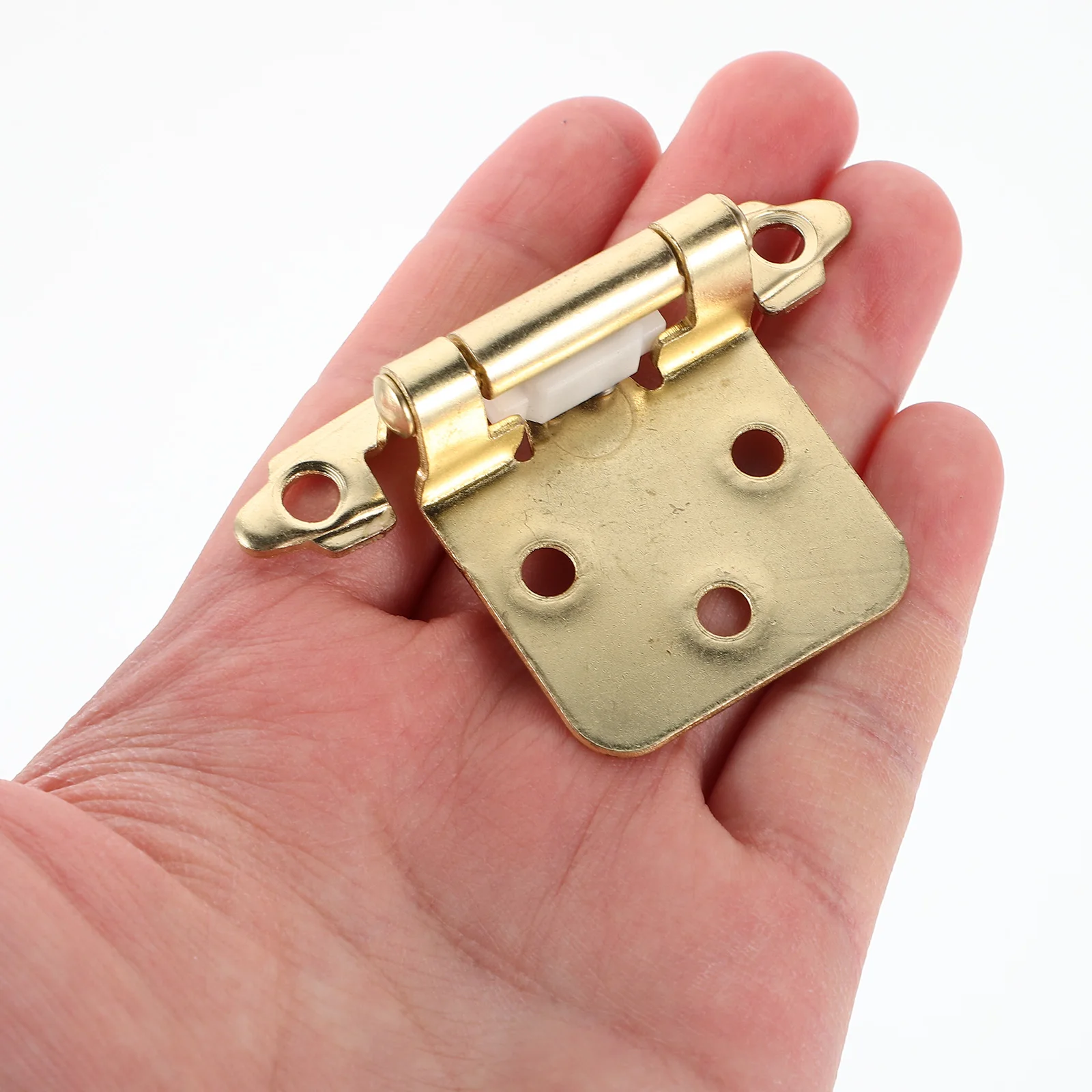 

5pcs Hinges 1 2 Semi-concealed Spring Door Hinge Spring Loaded Self-closing Durable Steel Cabinet Door Replacement for Wood