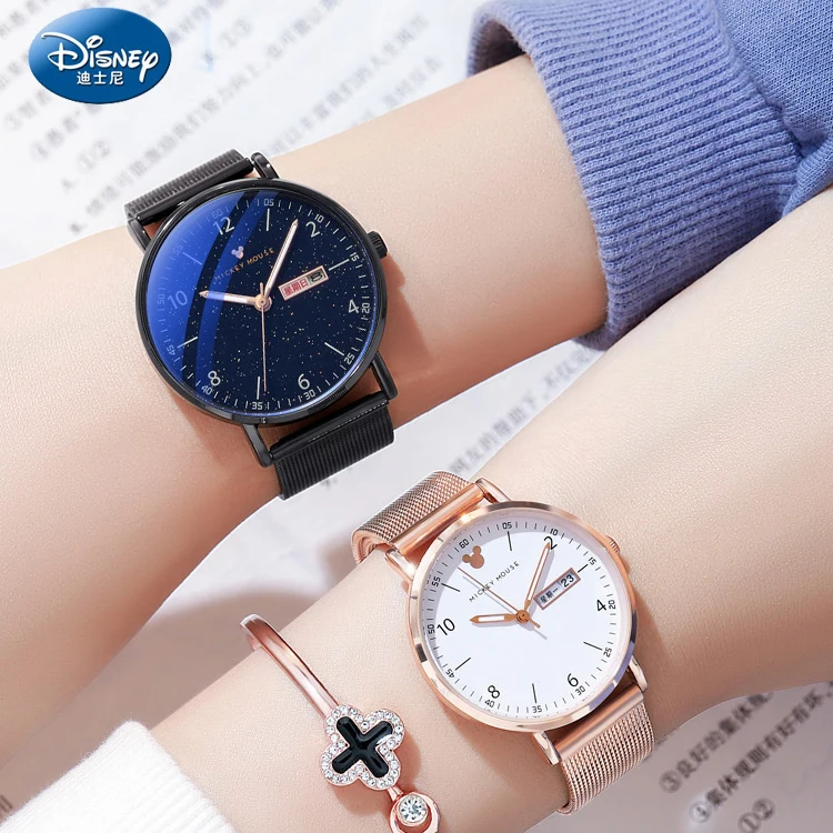

Disney couple watch For Women Watch Fashion Quartz Wristwatch Date Week Luminous Hands Female Sky Stars Trendy watches for women