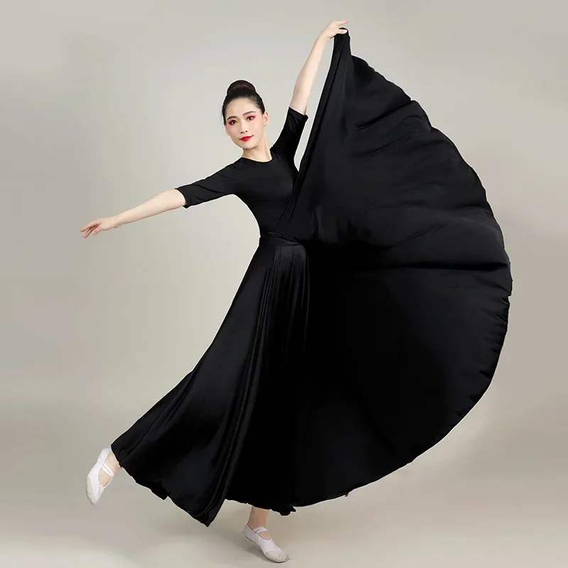 Spódnica Flamenco 720 dla kobiet, hiszpański taniec, taniec brzucha, długa sukienka, duża spódnica z szerokim zamachem, gradient kolorów, strój do występów, ubranie cygańskie.