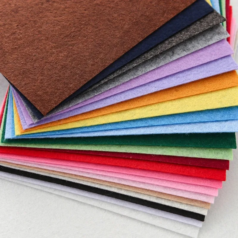 22/40PCS Non-Woven Fabric Mixed Color DIY Handmade Paper Cutting Felt Cloth for Kindergarten Scrapbooking Doll Home Decoration