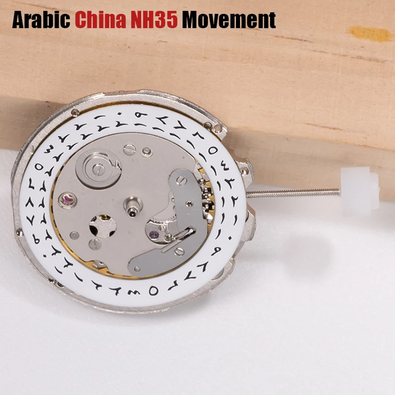 Arabic Calendar China NH35 Automatic Mechanical movement High precision 24 Gem Mod Watch replacement NH35A date 3:00