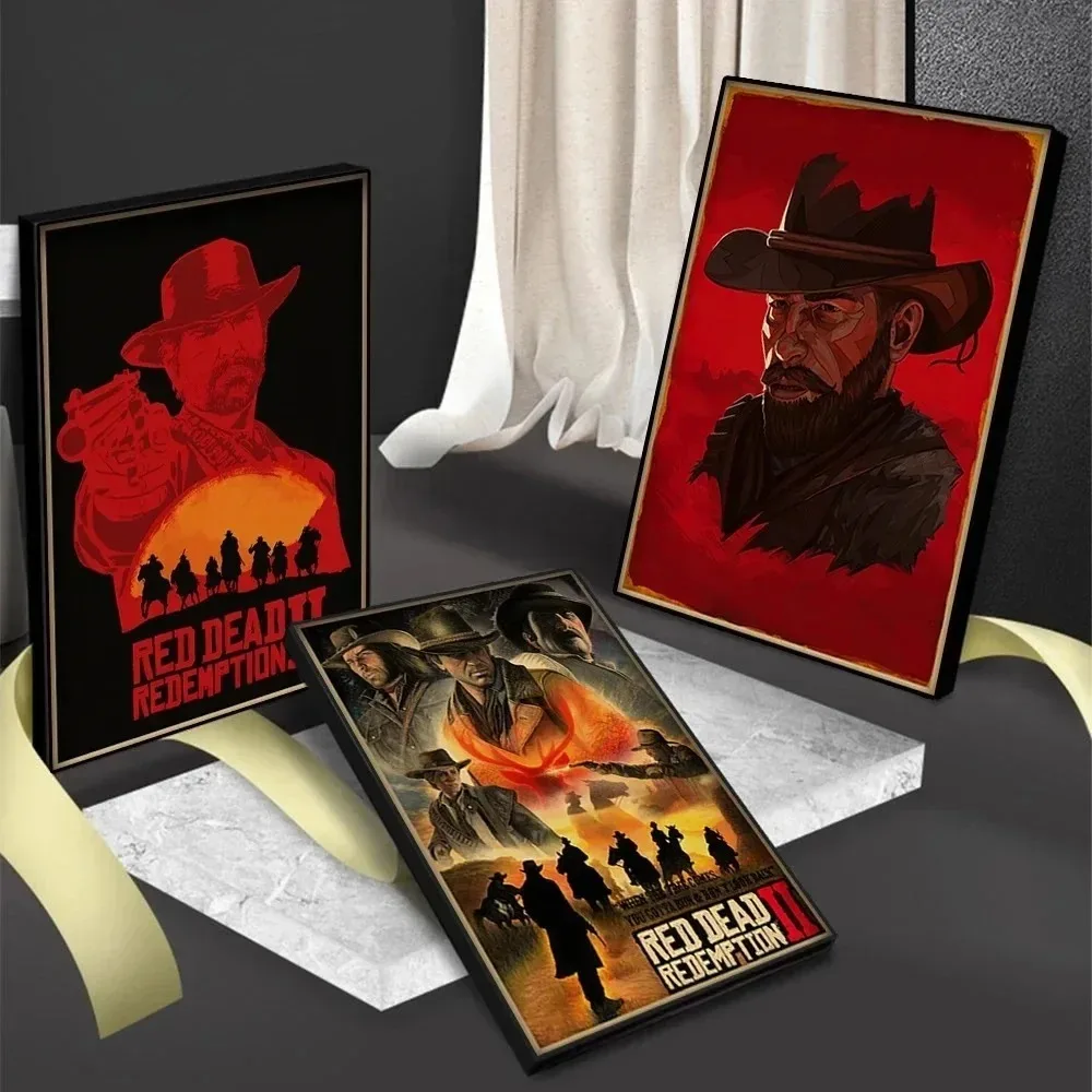 Popular Vintage Game Red Dead Redemption 2 Home Decoration Wall Decor Poster Aesthetic Cafe Kids Room Posters Canvas Painting