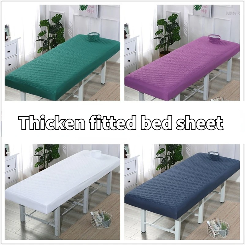 

Thicken Quilted Beauty Salon Massage Table Fitted Bed Sheet Skin-Friendly Massage SPA Bed Cover Bedspread with Breath Hole