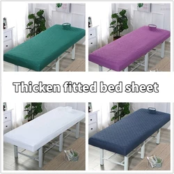 Thicken Quilted Beauty Salon Massage Table Fitted Bed Sheet Skin-Friendly Massage SPA Bed Cover Bedspread with Breath Hole