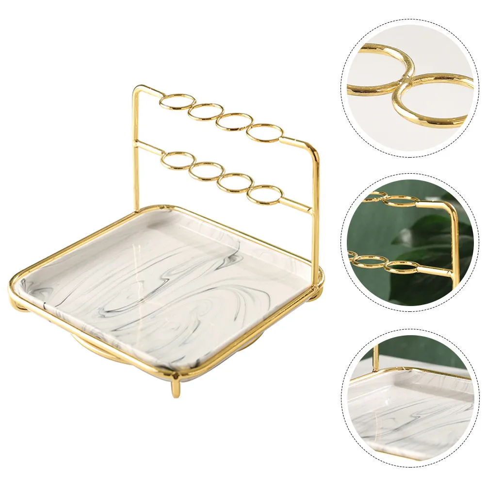 

Металлическая подставка для косметики с отделениями для кистей для макияжа, украшений, сухофруктов, настольный органайзер-полка