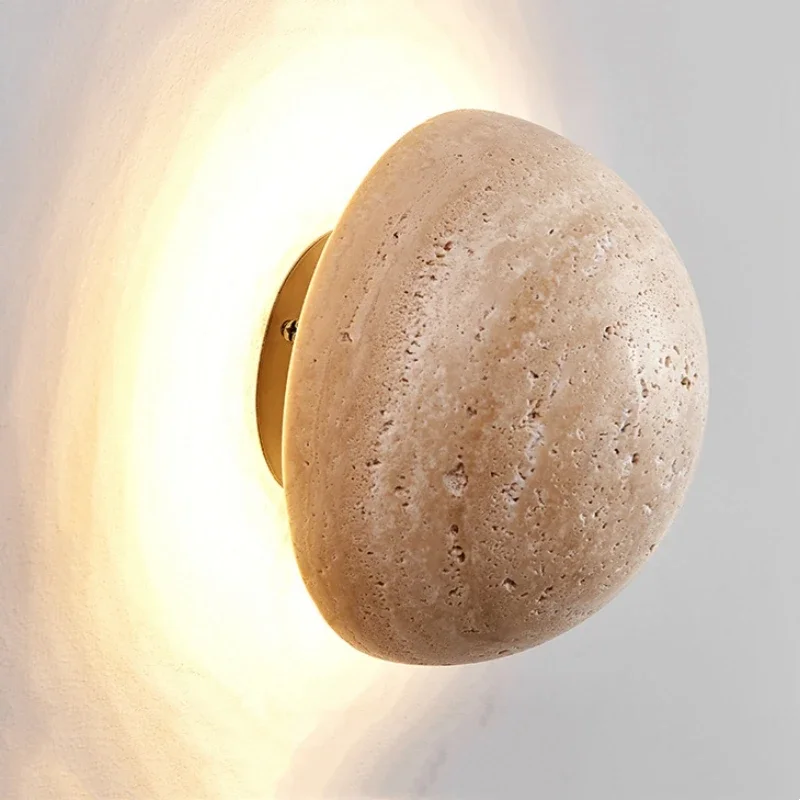 Imagem -06 - Led Wall Light para Corredor e Escada Iluminação Interior Lustre Travertline Atmosfera Cave Stone Corredor e Cabeceira Natural Amarelo