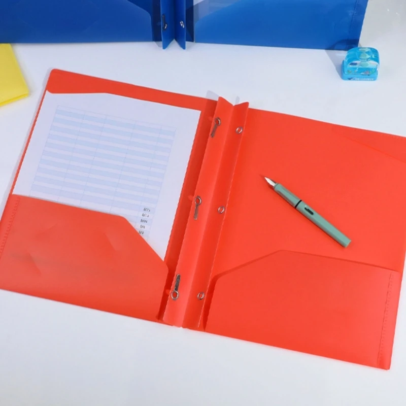 10Pcs Two Pocket Folders with Business Card Holder, Two Pocket Folders With 3 Prong, Letter Size Paper Folder For Office