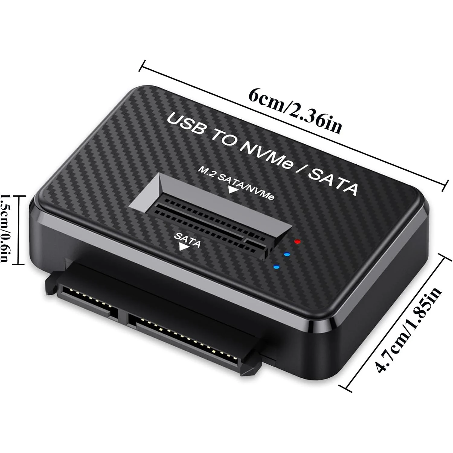 Carcasa para SSD M2 NVMe SATA, Lector de Disco Duro, Transferencia de Datos SSD, Adaptador USB 3.0 a SATA para HDD SSD de 2.5" M.2 (M Key y M+B Key)
