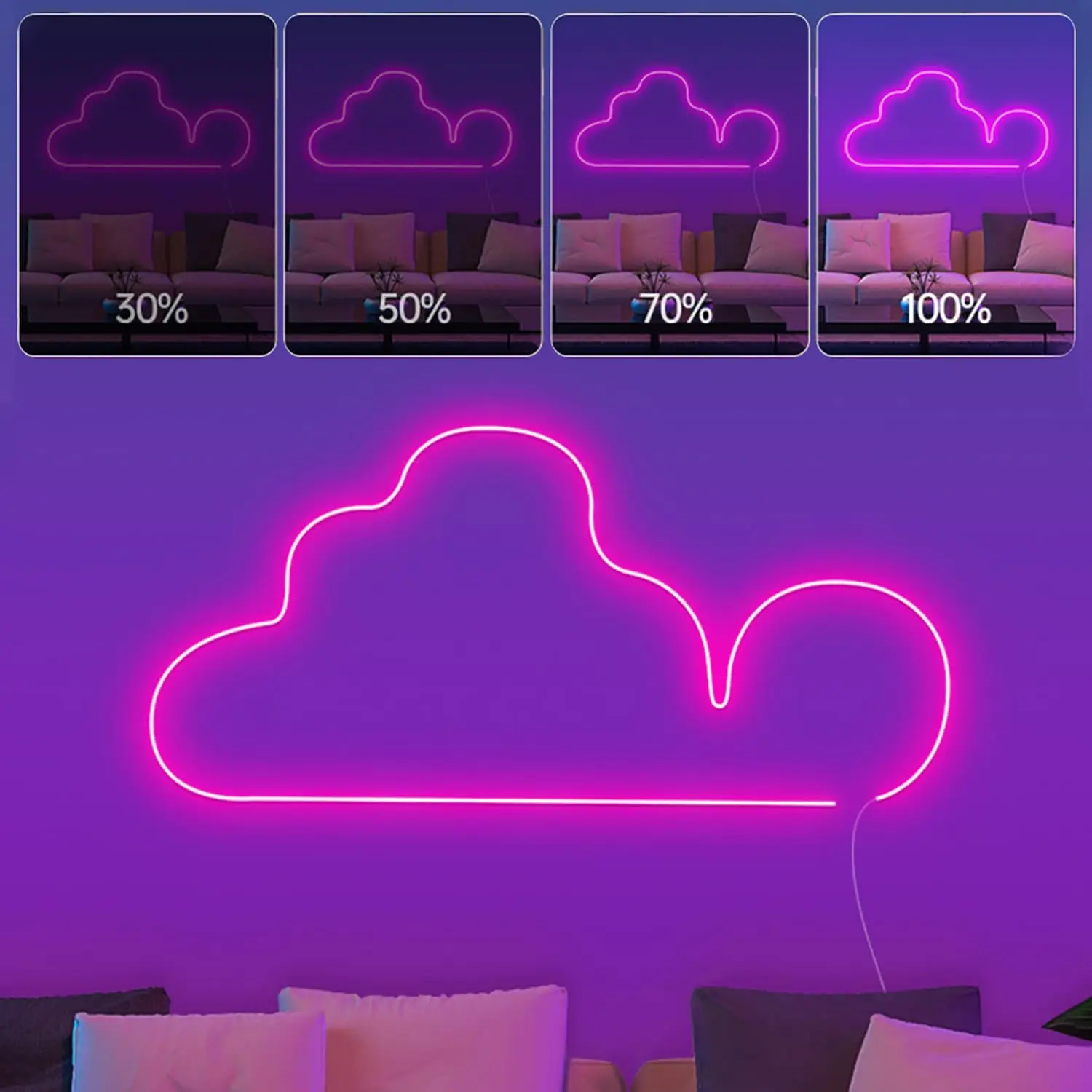 10m USB RGB LED Neon Light Strip, 5V 72LEDs/m Silikonowa lina Bluetooth z pilotem, APP Synchronizacja muzyki Wodoodporne podświetlenie TV Decor