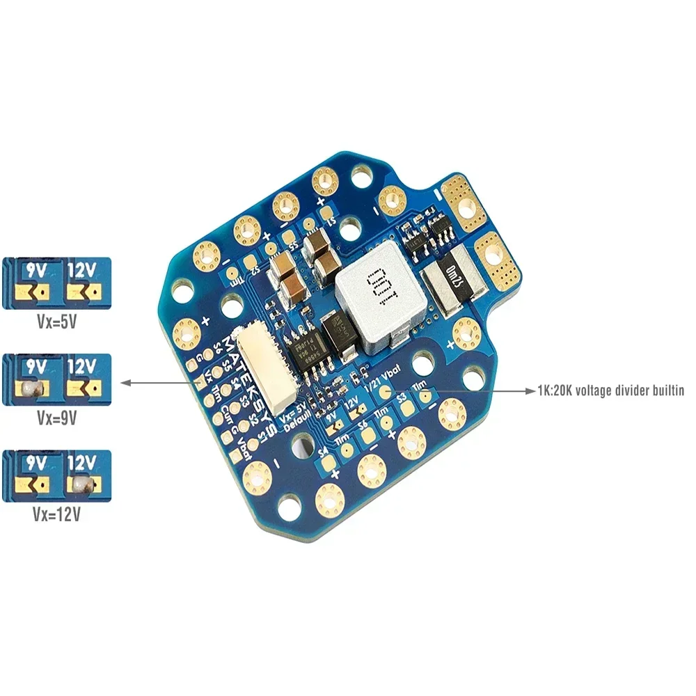 MATEK PDB-HEX 2-12S 5A 5V/9V/12V BEC Power Distribution Board PDB Outputs High Precision Current Sense for FPV Racing Drone